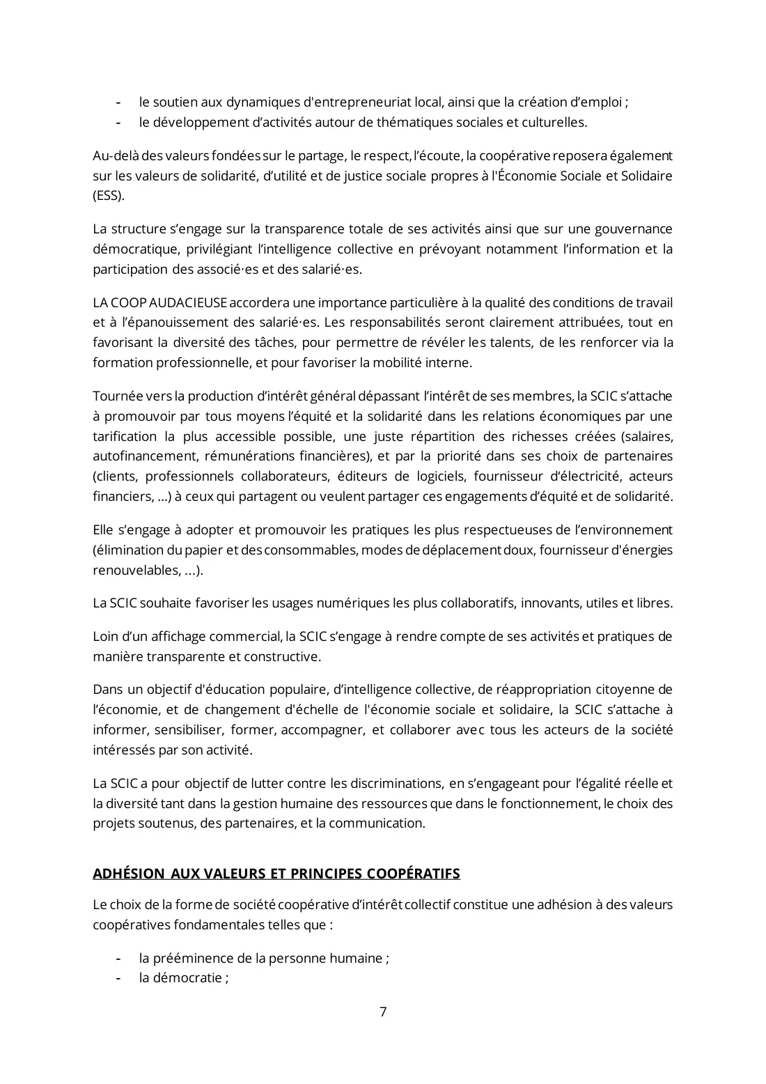 Statuts de La Coop Audacieuse, page 7 sur 44