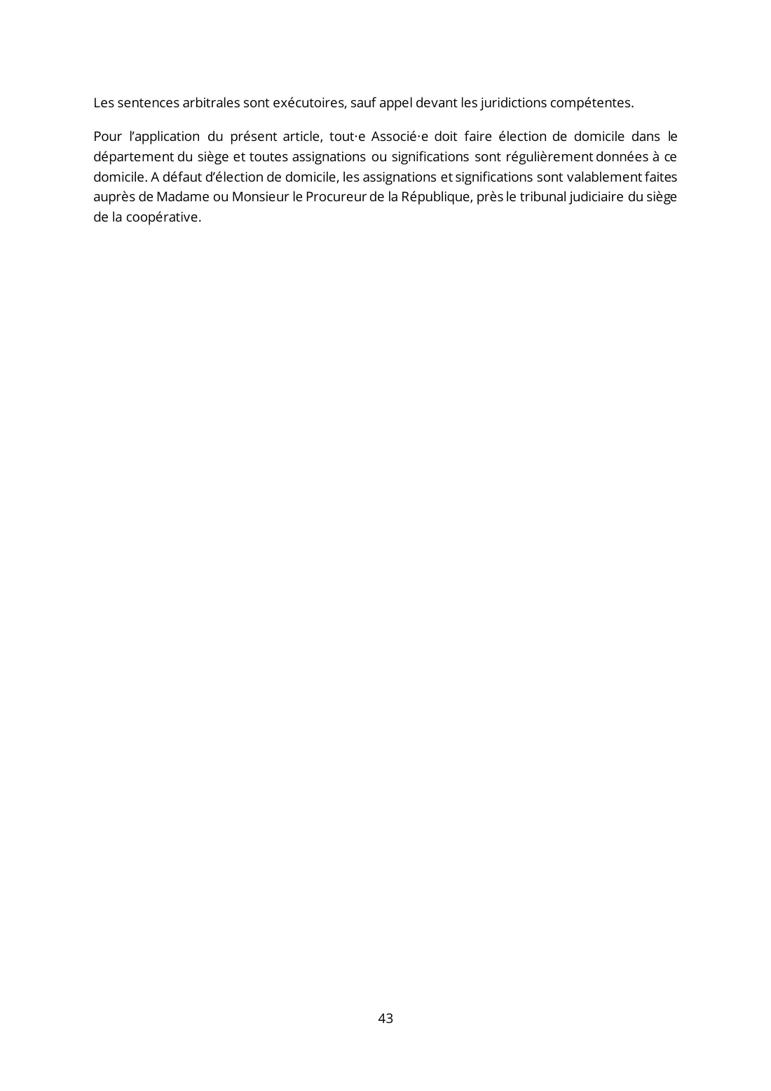 Statuts de La Coop Audacieuse, page 43 sur 44